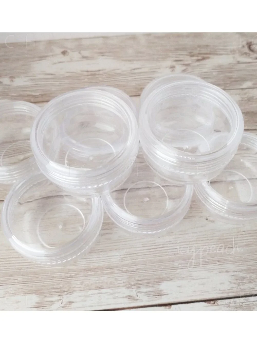 Mini Clear Plastic Jars 8 Pack 0.75oz Screw Top Lid Travel Makeup Lotion Storage